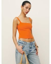 Reformation Harvey Knit Top in Natural | Lyst