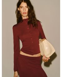 Reformation - Marissa Regenerative Mock Neck Merino Cardigan - Lyst