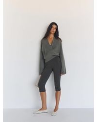 Reformation - Jill Cropped Knit Pant Heather - Lyst