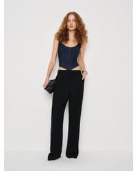 Reformation - Rebecca Super Stretch Denim Top 0 - Lyst