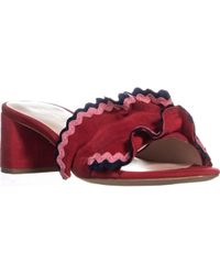 Loeffler Randall Vera Block Heel Sandals - Red