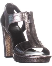 Michael Kors Michael Berkley Zipper Front Heeled Sandals - Multicolour