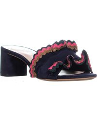 Loeffler Randall Vera Block Heel Sandals - Blue