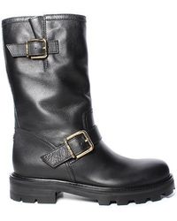 womens heeled biker boots