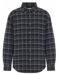 DUNST - Camicia A Quadri Blu Scuro E Grigia - Lyst