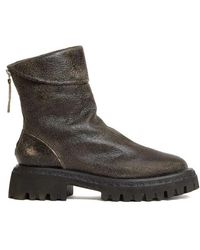 Halmanera - Stivaletto Craclè Nero E Taupe - Lyst