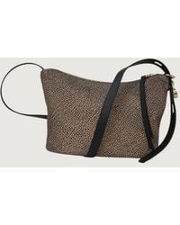 Borbonese - Borsa A Tracolla Piccola Marrone Scuro E Nera - Lyst