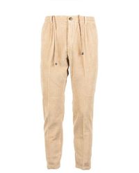 Cruna - Pantalone Uomo Nocciola Con Coulisse - Lyst