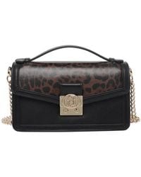 Liu Jo - Borsa A Tracolla Nera Con Patta Leopardata - Lyst