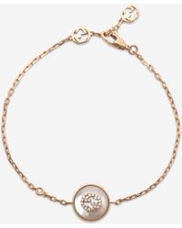 Gucci - Interlocking G 18K Mother Of Pearl And Diamond Bracelet Yba786749001016 - Lyst