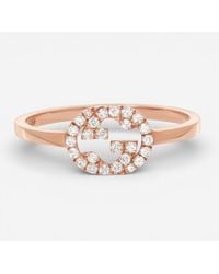 Gucci - Interlocking G 18K Diamond Ring Ybc7294120010 - Lyst