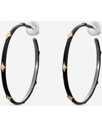 Armenta - World 14K & Sterling Enamel Champagne Diamond Hoop Earrings 16517 - Lyst