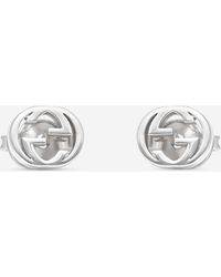 Gucci - Interlocking G Motif 18K Stud Earrings Ybd66211100200U - Lyst