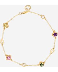 Gucci - Interlocking G Motif 18K Multistone Chain Bracelet Yba662430001016 - Lyst
