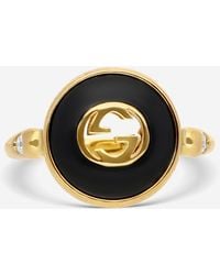 Gucci - 18K Onyx & Diamond Statement Ring Ybc786547001009 - Lyst