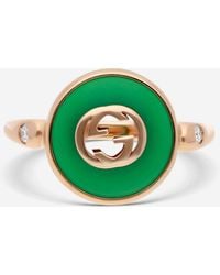 Gucci - 18K Agate & Diamond Ring Ybc786547002011 - Lyst