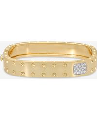 Roberto Coin - Pois Moi 18K & Diamond 2-Row Square Bangle Bracelet 888536Ajbaxs - Lyst