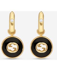 Gucci - 18K Onyx & Diamond Drop Earrings Ybd78656300100U - Lyst