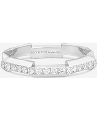 Gucci - Link To Love 18K Diamond Band Ring Ybc662140001006 - Lyst