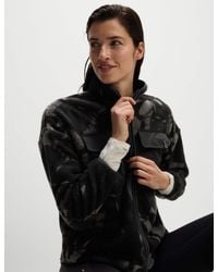GOODMOVE - Women's Borg Printed Funnel Neck Zip Up Fleece Jacket - Lyst