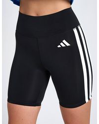 adidas - Women's Optime Essentials 3-stripes Short leggings - Lyst