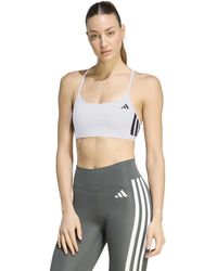 adidas - Women's Optime Essentials 3-stripes Light Support Sports Bra - Lyst