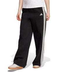 adidas - Women's 3-stripes Fleece Wide Pant - Lyst