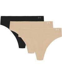 Under Armour - Pure Stretch No Show Thong 3 Pack - Lyst