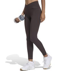 adidas - Women's 3 Stripes Studio All Me 7/8 X-over leggings - Lyst