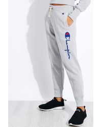 Champion Big Script Logo Rib Cuff Pant - Gray