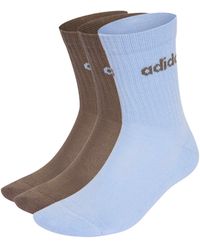 adidas - Women's Linear Crew Cushioned Socks 3 Pairs - Lyst