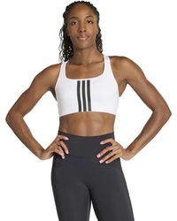 adidas - Women's Optime Workout 3-stripes Medium Support Sports Bra - Lyst