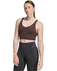 adidas - Women's 3 Stripes Studio All Me Light Support Sports Bra - Lyst
