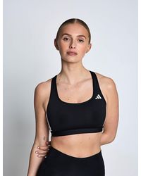 adidas - Women's Optime Essentials Workout 3-stripes Medium Support Sports Bra - Lyst