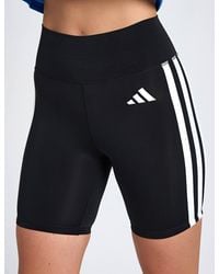 adidas - Women's Optime Essentials 3-stripes Short leggings - Lyst
