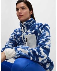 GOODMOVE - Women's Borg Printed Funnel Neck Zip Up Fleece Jacket - Lyst