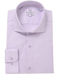 Slim Fit Long Sleeve Solid Dress Shirt Modena Men’s Regular & Contemporary Colors 