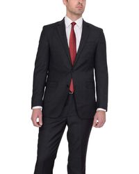 Kenneth Cole Kenneth Cole New York Slim Fit Gray Textured Two Button Wool Suit