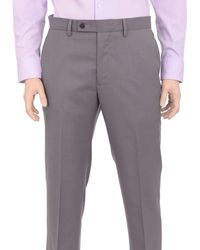 Nautica Classic Fit Stepweave Flat Front Dress Pants - Gray