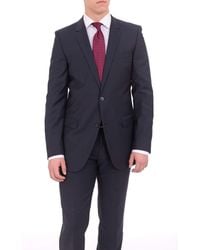 BOSS by HUGO BOSS Aamon/hago Slim Fit Navy Textured Two Button Wool Suit in  Blue for Men | Lyst