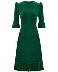The Vampire's Wife The Emerald Corduroy Day Dress - Green