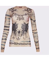 Jean Paul Gaultier - X Knwls Trompe L'oeil Tattoo Long Sleeve Top - Lyst