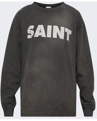 Saint Michael Fire Baby Long-sleeve Tee in Gray for Men | Lyst