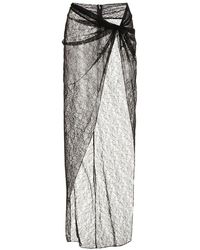 LAQUAN SMITH Maxi Skirt With Wrap Hip Detail - Gray