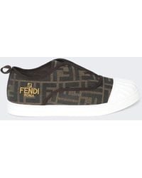 Fendi logo slip on sale