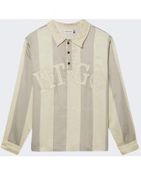 Honor The Gift Striped Rugby Long Sleeve Shirt - White
