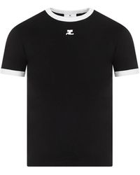 Courreges Bumpy Cut Out T-shirt in Black | Lyst