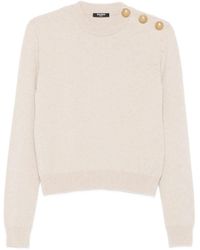 Balmain - Cashmere Blend Buttoned Sweater - Lyst