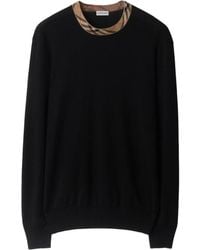Burberry - Wool Crew Neck Sweater - Lyst