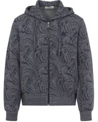 Etro - Zipped Hoodie With Welt Pockets - Lyst